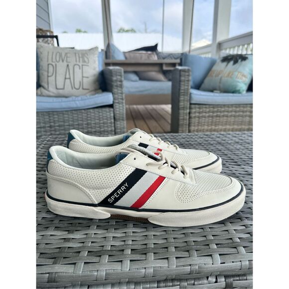 Sperry Other - Sperry Halyard Retro Lace Up Shoes Mens 13 Tri-Tone Patriotic Preppy Boating Cas